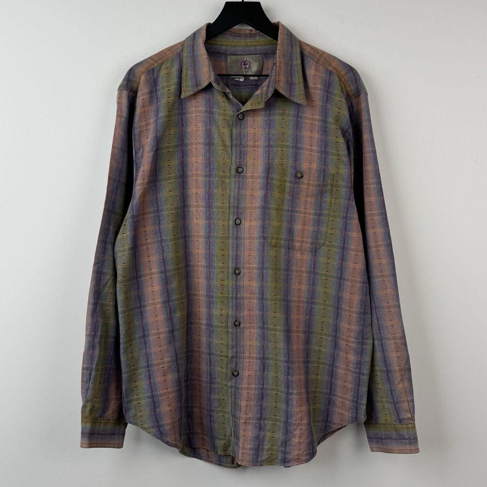 The Territory Ahead Button Up Shirt Mens Large Multicolor Striped Southwestern